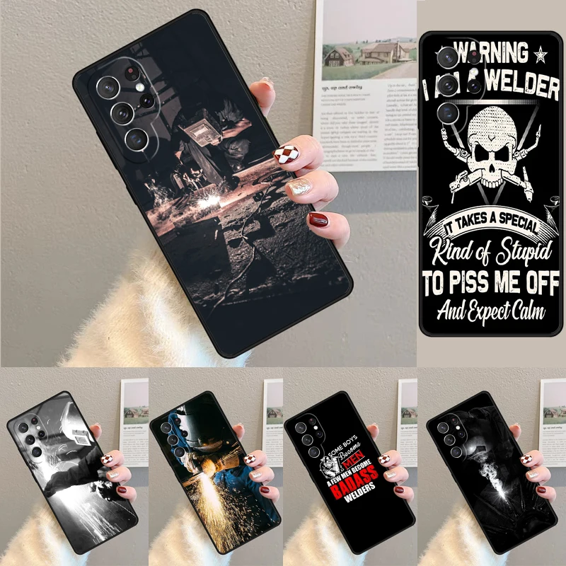 Schweißarbeiter-Handyhülle für Samsung Galaxy Note 10 Pro S26 S25 S24 S23 S22 Ultra Plus S21 FE S20 Cover