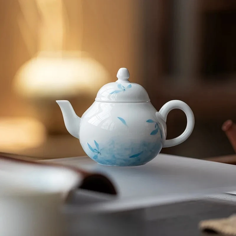 

Hand Painted Orchid Tea Pot With Filter Kettle Ceramic Teapot Puer Tea Maker Pots Infuser Porcelain Camping Handmade Chhai Shu