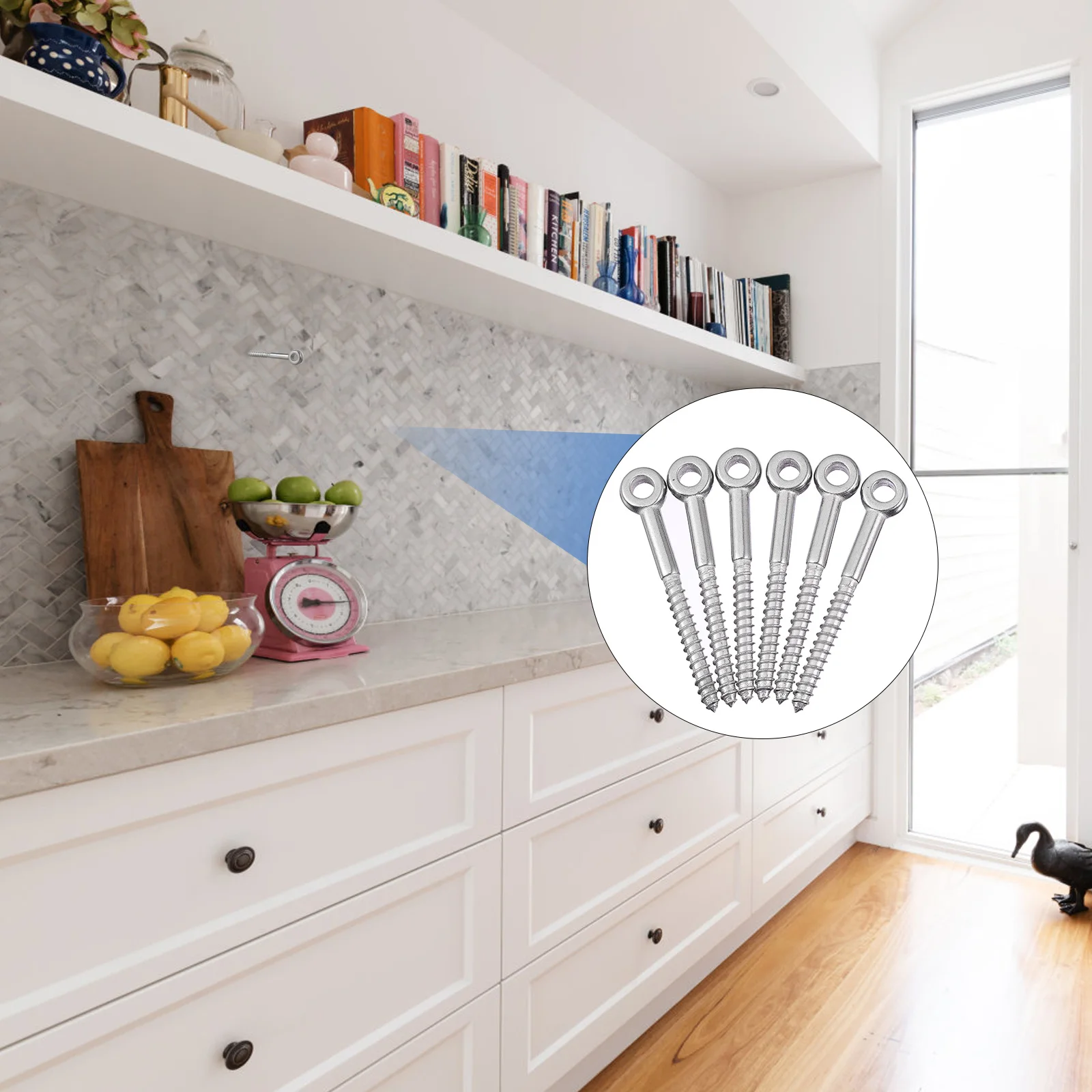 

6Pcs Stainless Steel Eye Screws Heavy Duty Rustproof for Indoor Outdoor Use Plywood Drywall Hanging Items Heavy Duty Eye Screws