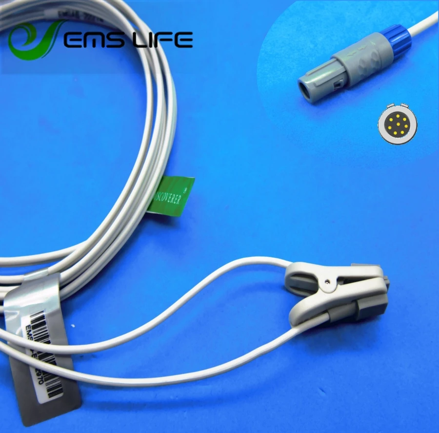 Resuable Child ear clip spo2 sensor for china comen C60 nelcor double slot patient monitor