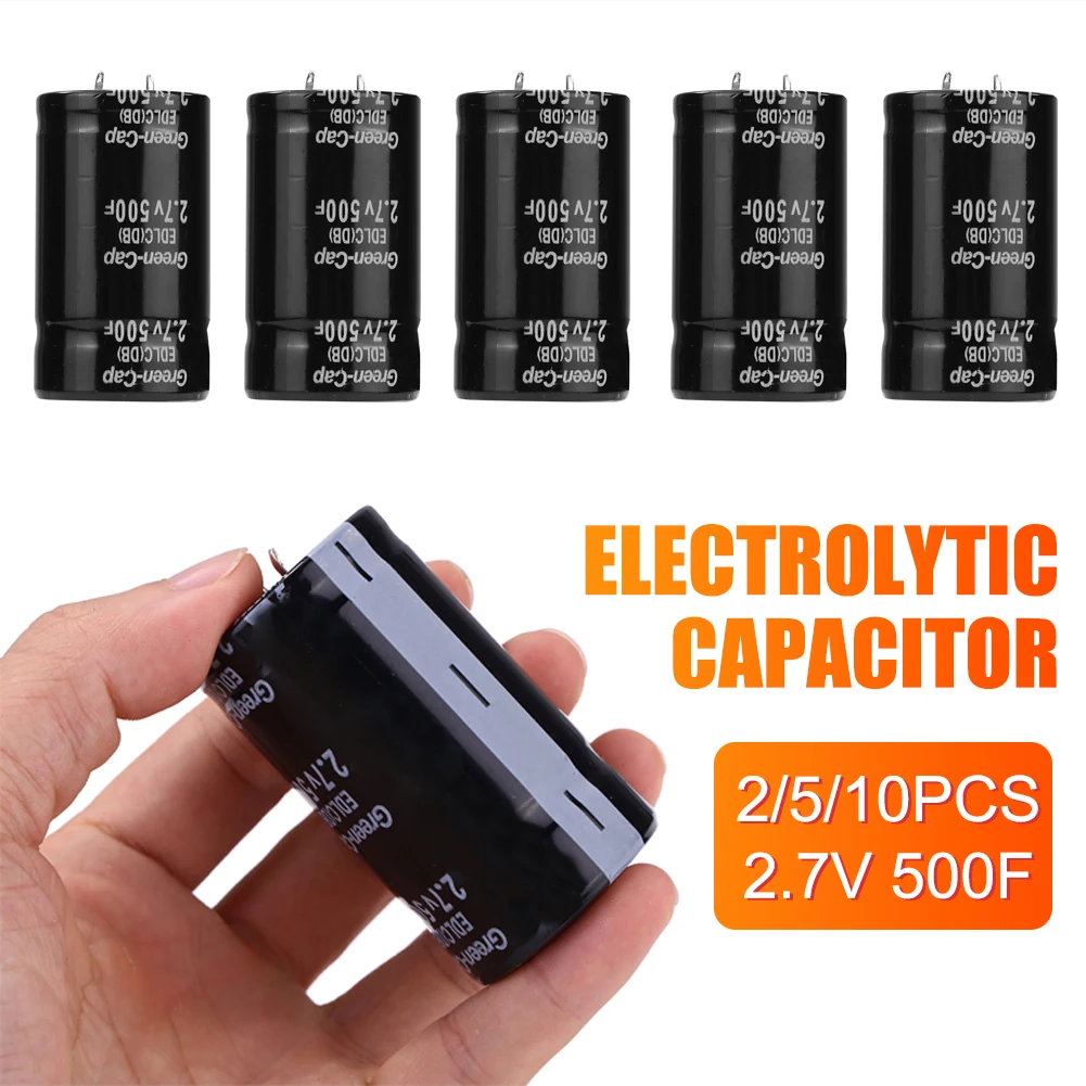 10pcs Super Farad Capacitor 2.7V 500F Electrolytic Capacitor Wide