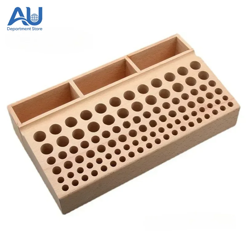 Beech Leather Craft Tools Holder Rack Stand 46 / 98 Holes Leather Craft Tool Rack Stamp Punch Tool Storage Box Holder Organizer
