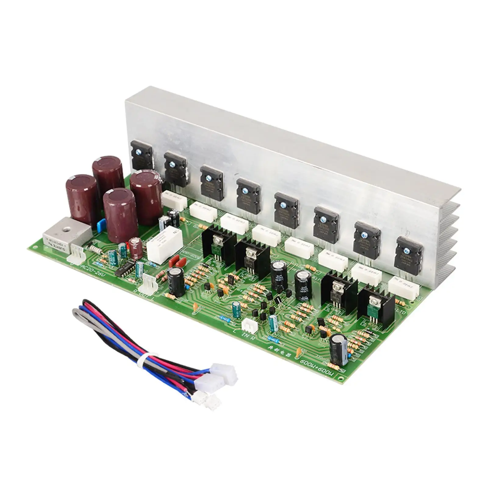 

AD600W Amplifier Board Double Channel High Power 600W+600W Output 4 10000uf Capacitors Accessories 2SC5200 Audio Chip