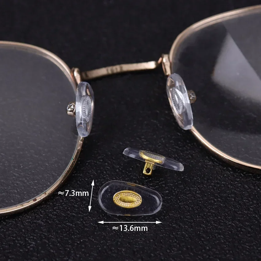 10 Pairs Silicone Screw On Nose Pads PVC Aluminium Core Brace For Glasses Support Eyewear Accessories