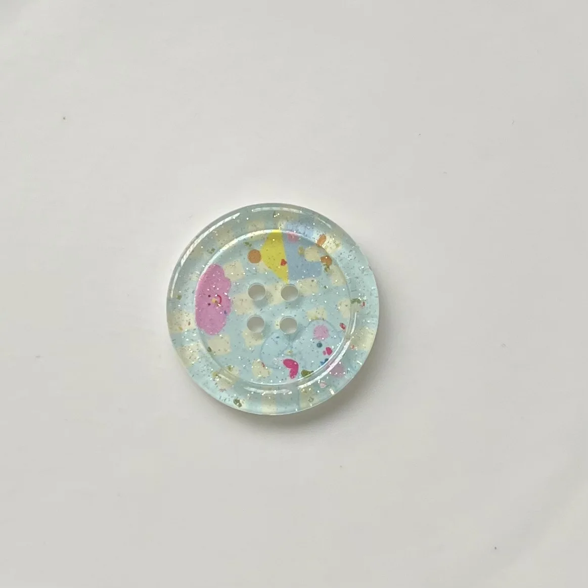 10Pcs Blingbling Cute Cartoon Round Button Casual Girls Cardigan coat Deco Glitter Craft Buttons Kid Clothing Sewing Accessories