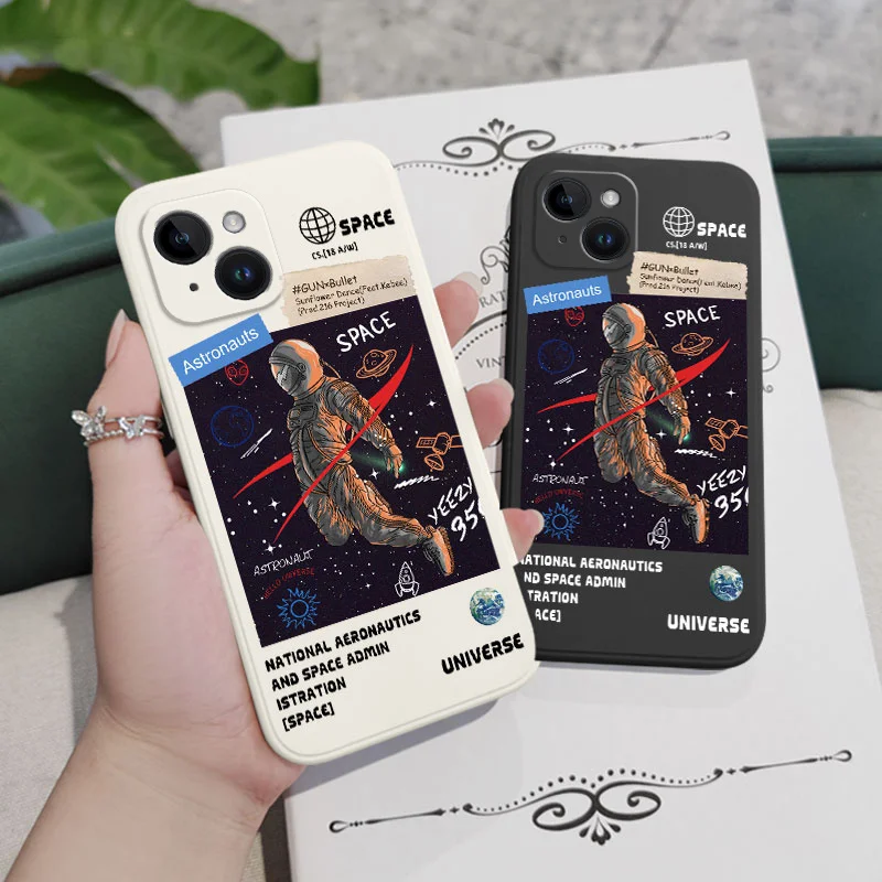 Aurora Astronaut Phone Case For iPhone 17 16 15 14 13 12 11 Pro Max Mini X XR XS Cover