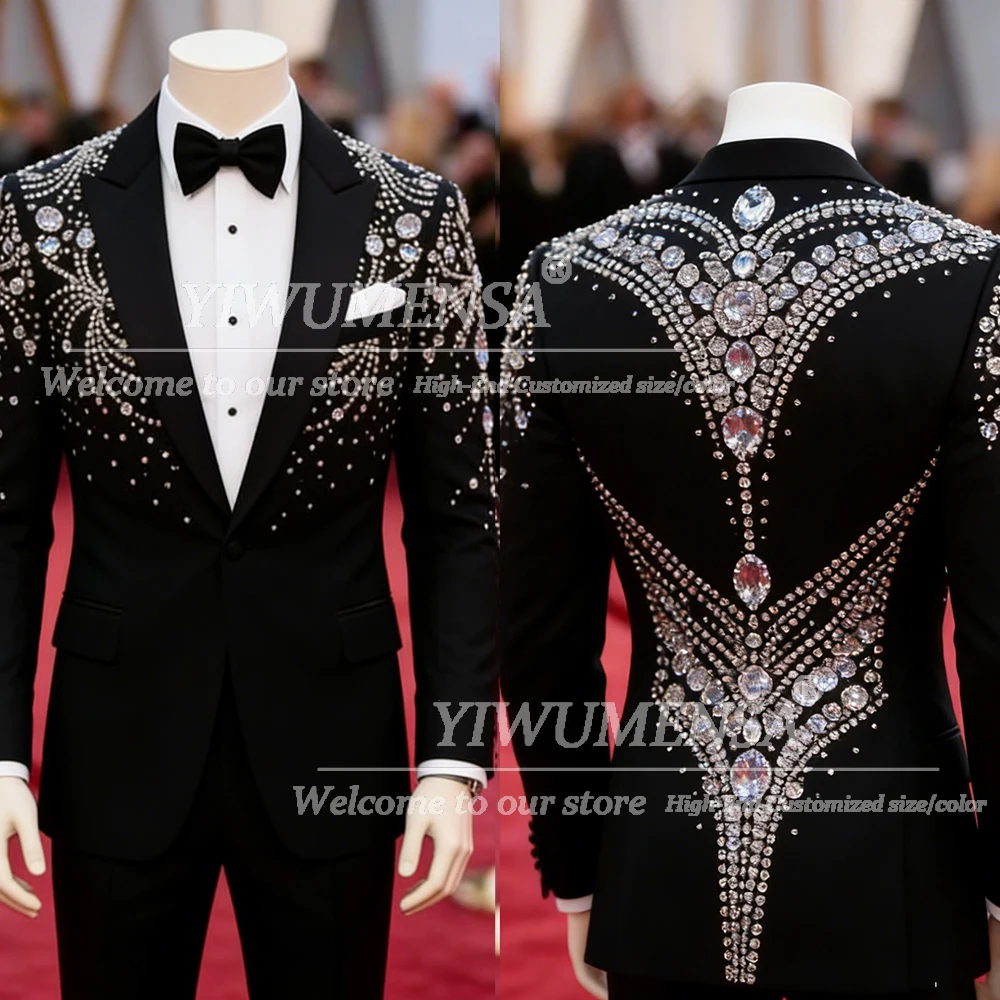 

Роскошные ювелирные изделия с камнями, мужские приталенные однобортные пиджаки и брюки, комплект из 2 предметов, смокинги для жениха, официальной вечеринки, свадьбы по индивидуальному заказу