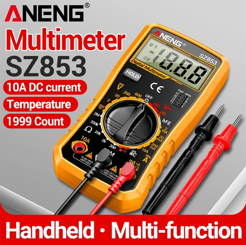 

Smart Digital Multimeter Professional Tester ANENG SZ853 600V AC/DC Voltage 10A DC Current Portable Electrician Detection Tools
