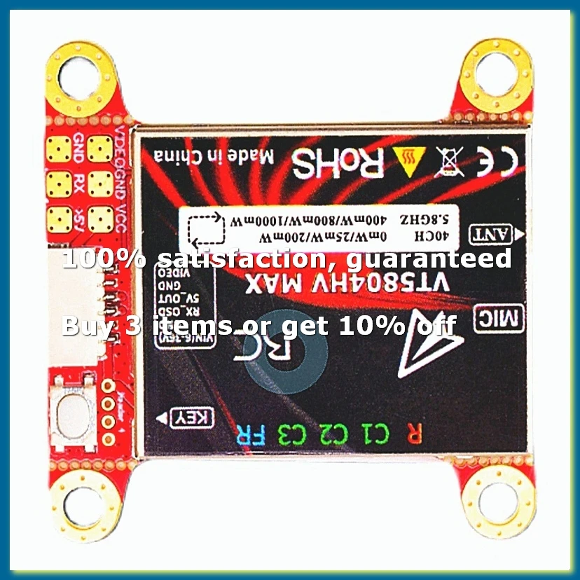 For VT5804HV MAX 5.8G 1W VTX 40CH FPV Video Transmitter OSD Adjustment Parameters NTSC/PAL for FPV RC Drone-DT30