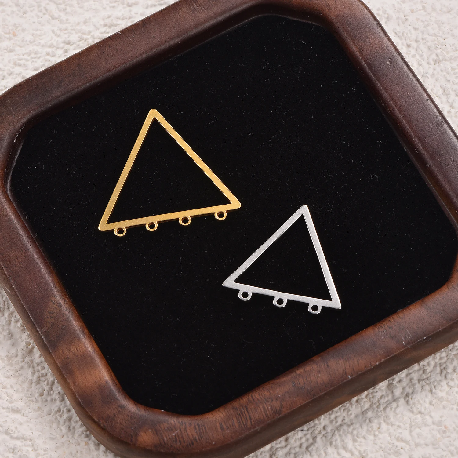 10 Stück geometrische Edelstahl-Dreieck-Ohrring-Accessoires, Charms, Rahmen, wasserdicht, DIY-Ohrring-Schmuckzubehör – Detail 6