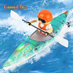 2.4Ghz Remote Control Paddling Kayak Racing Boat Ship Waterproof Balanced Electric Vessel Dual Mode Driving RC Boat Toy for Kids