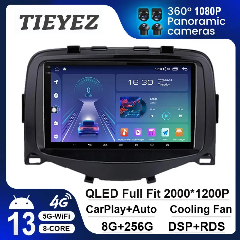 

Android 13 For Toyota Aygo Peugeot 108 Citroen C1 2016-2020 Auto Radio Carplay Car Multimedia GPS Navigation WIFI 4G Autoradio