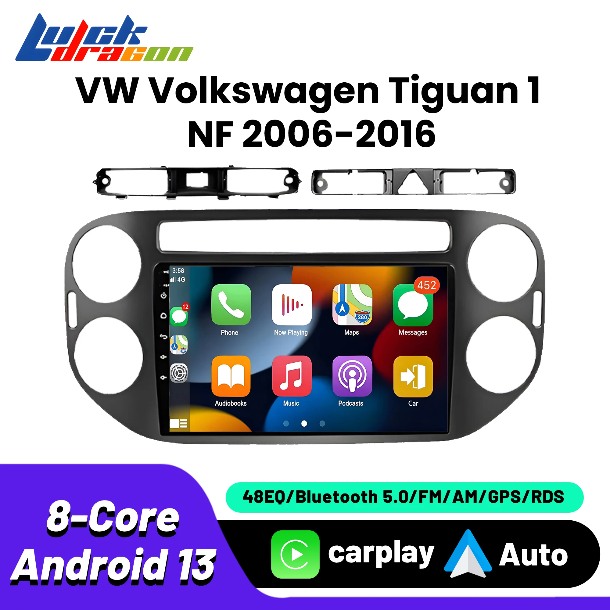 

Автомагнитола Carplay, Bluetooth, беспроводная, 8 ядер, Wi-Fi, GPS, для VW Tiguan1 NF 2006-2016, мультимедийный автомобильный радиопроигрыватель, стерео