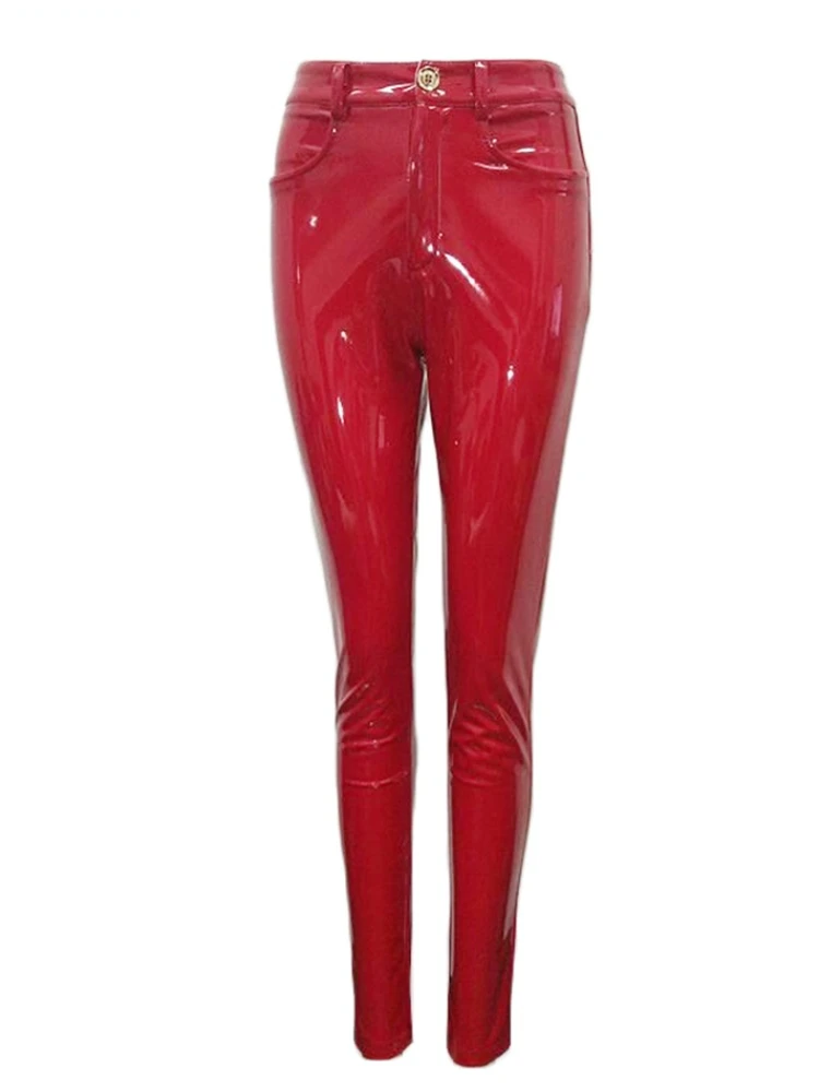 Bevenccel 2021 New Sexy Black Red Pink Women Sexy Solid Bodycon PU Leather Pants Celebrity Casual Party Trousers Pant Hot Sale