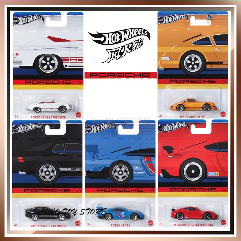 Original Hot Wheels Car Model Alloy Sports Collectible Car Model Silver Elevation Porsche Series  Room Ornament Birthday Toys