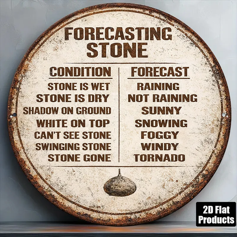 2D Flat, 1pc 8x8in/20x20cm 2D Flat Round Sign, 