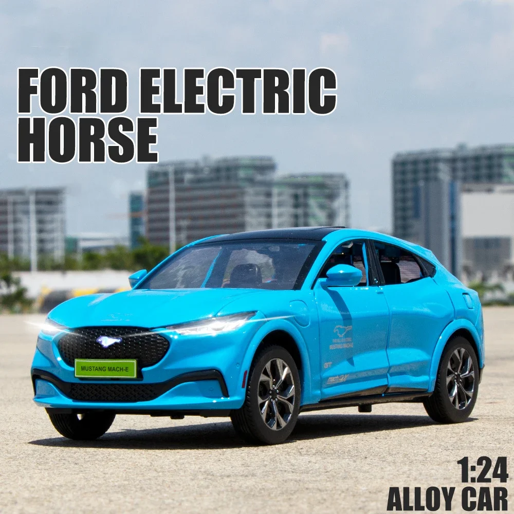 1:24 Ford Mustang Mach-E SUV Alloy Model Car Toy Diecasts Metal Casting Sound and Light Car Toys For Children Vehicle