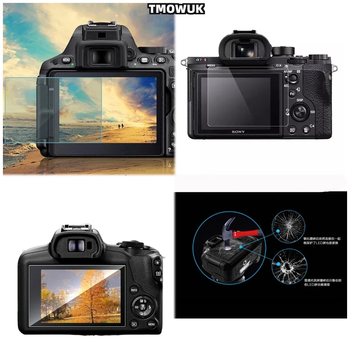 For Canon EOSR M5 M3 M10 100D KISS X7, Oleophobic Coating, Smooth Operation Feel.