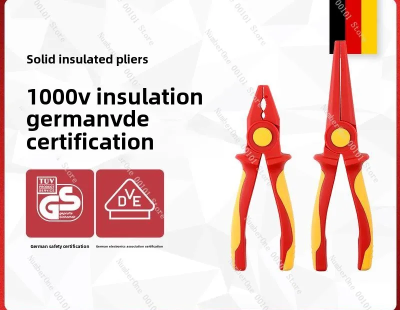 Insulated Multifunctional Wire Pliers Set, High Voltage Resistant 10-in-1 Electrician's Tool with Firefighter Pliers Tip