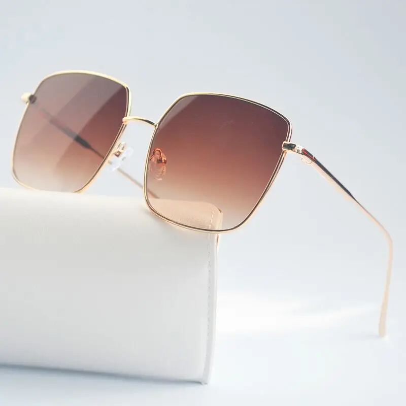 New  Women\'s Sunglasses 2024 Men Vintage Oversized Sun Glasses Female Fashion Unisex Eyeglasses Metal Frame gafas de sol UV400