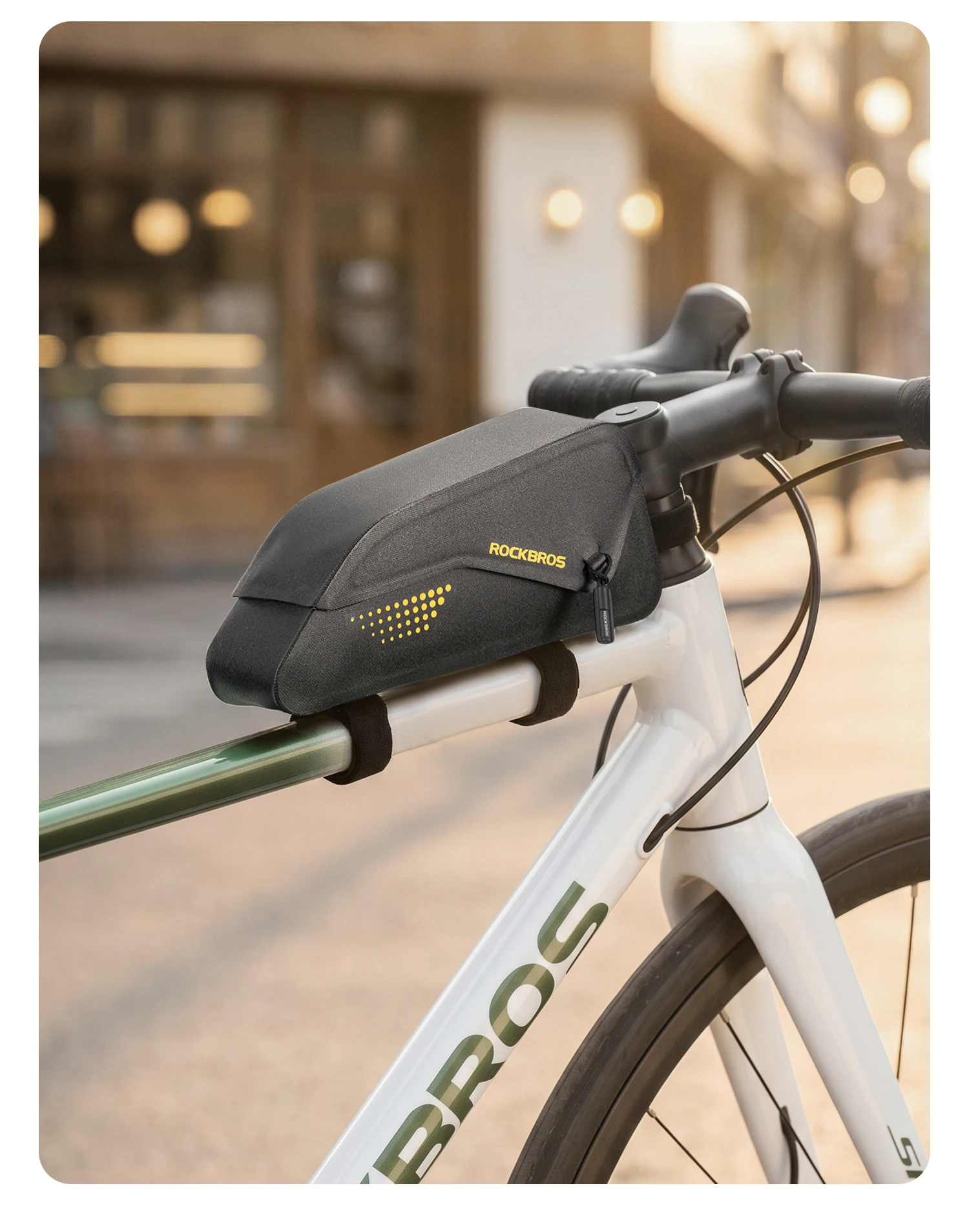 ROCKBROS Fahrradtasche 0,8L Kapazität Wasserdichte Magnetabdeckung Vorderrahmen MTB Rennrad Fahrradtasche Oberrohrtasche Fahrradzubehör – Detail 22