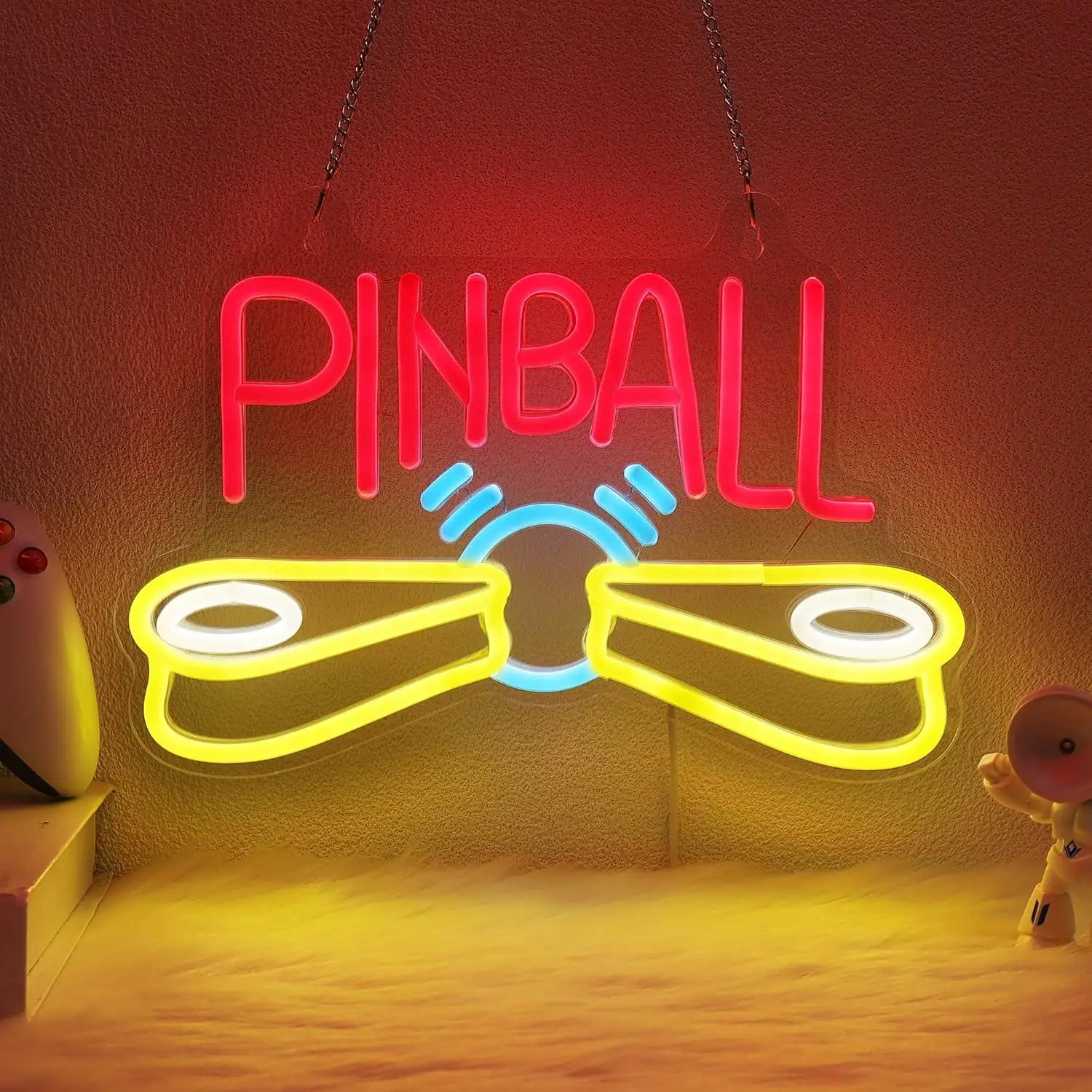 

Pinball Neon Sign Arcade USB Powered LED Dimmable Neon Lights for Game Room Pinball Store Man Cave Bar Salon Decor Wall Light