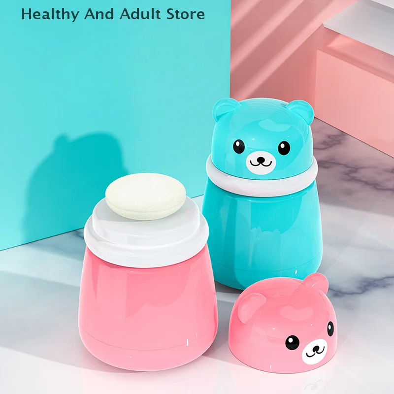 1 pçs nova alta qualidade bonito bebê macio cosméticos pó puff talco pó esponja viagem recipiente vazio corpo rosto esponja caixa caso