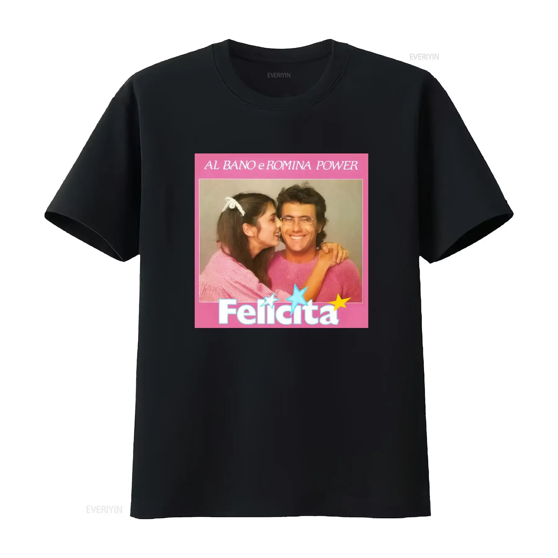 Camiseta Retro de Cultura Pop de Albano Romina Power Felicita, Diseño de Dúo Musical Vintage para Amantes de la Moda QC58, Lavado Vintage