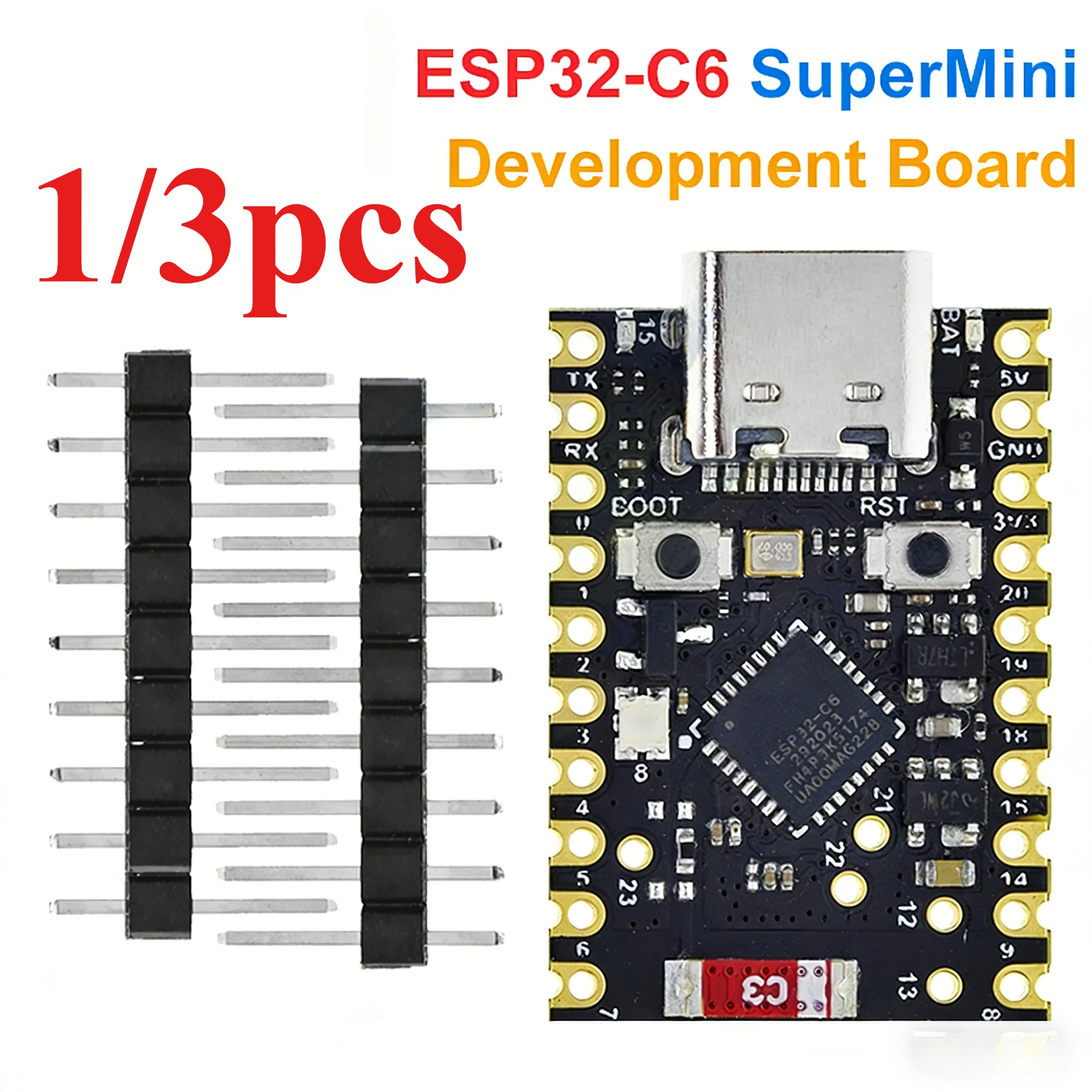 1/3PCS ESP32-C6 SuperMini Development Board Microcontroller Programming Learning Controller Core Board