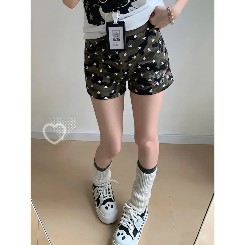 

Women's Camo Star Print Shorts High Waist Slim Casual Hot Pants