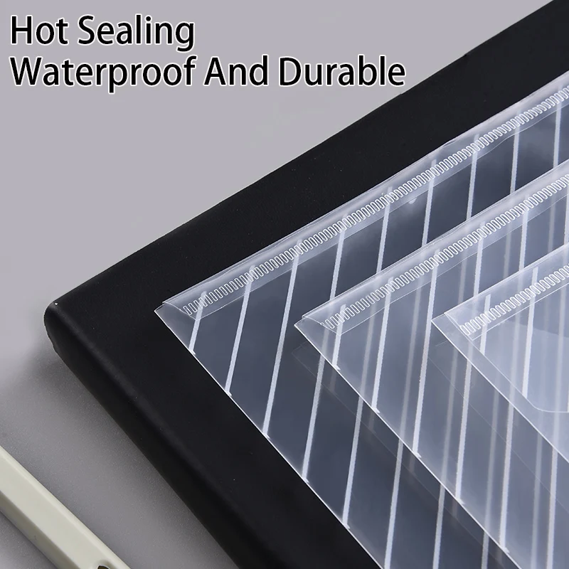 A4 ファイルバッグ透明なスナップ閉鎖バッグ学生の試験用紙や学術資料を保管するためのオフィスポケットフォルダー