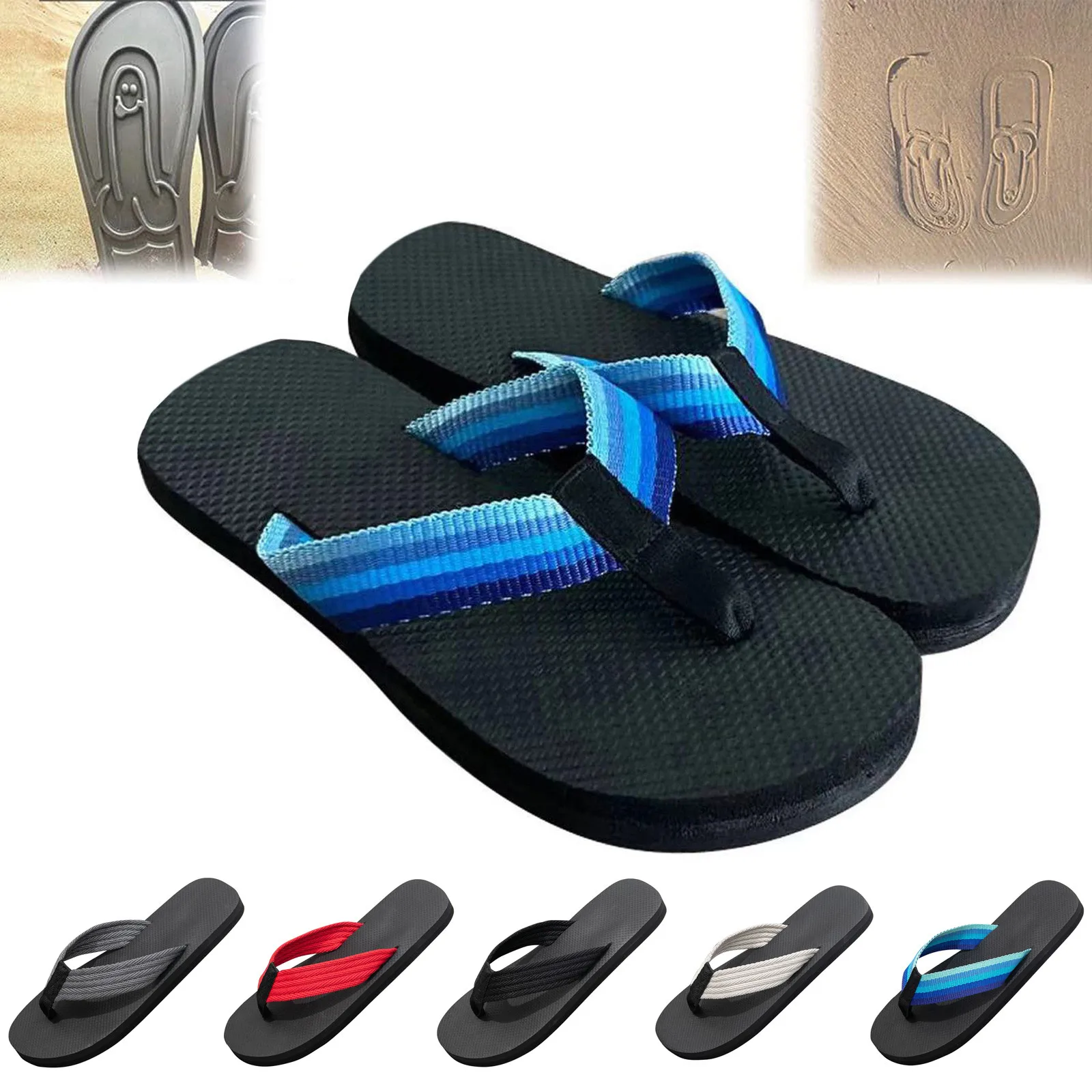 Summer Funny Slippers Flip Flops Women And Men's Beach Comfortable Slippers Non Slip Sandal Quick Drying Beach Streetwear