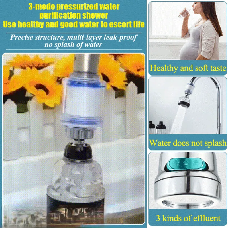 Kitchen dechlorination Water Purifier Pressurized Shower Faucet