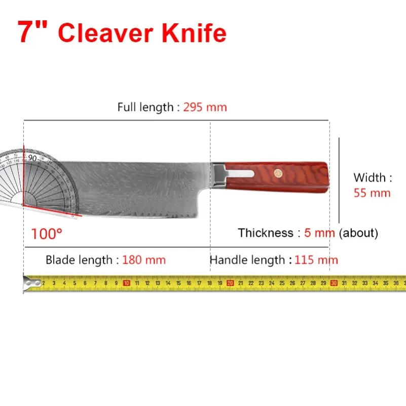 Professional Damascus Steel Kitchen Chef Knive Chopper Meat Slicing Chinese Vegetable Knife Household Kitchen Knife Cleave Tools