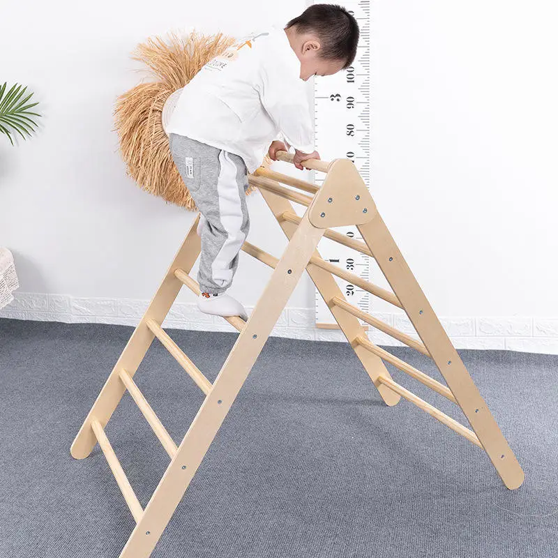 2026 Solid Wood Household Climbing Frame Bedside Slide Combination Indoor Sensory Training Playground Toy For Baby Kidspromote S