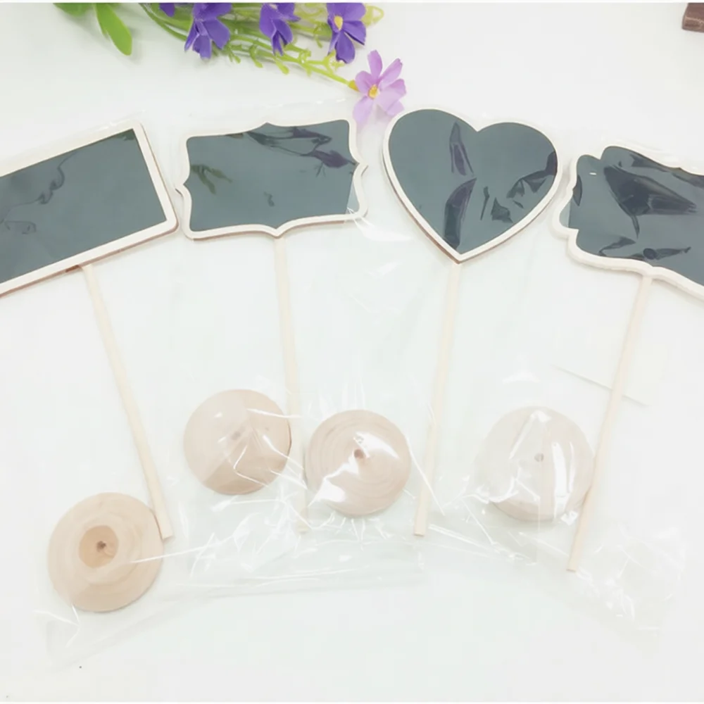 Wooden Mini Chalkboard With Stand For Wedding Party Decor Desktop Message Board Office School Supplies Note Writing Pad