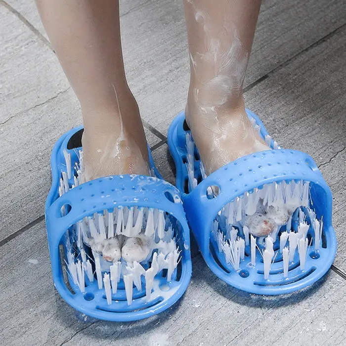 

1pc Plastic Remove Dead Skin Massage Slipper Foot Scrubber Bath Shoe with Brush Household Bathroom Foot Cleaning Brush Slipper