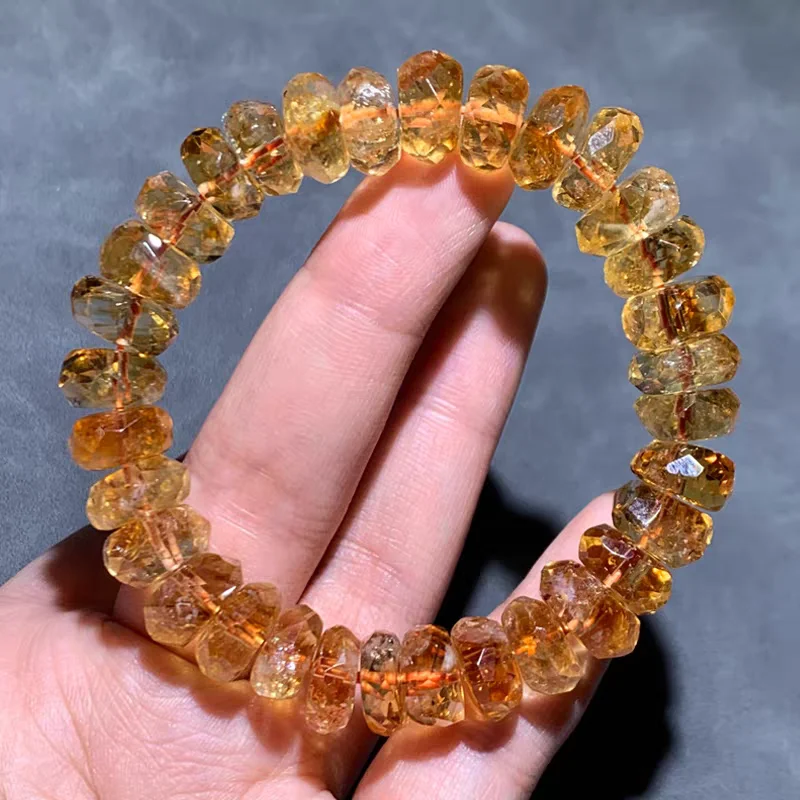 

Natural Yellow Citrine Quartz Bracelet Jewelry Abacus Beads 10mm Women Men Citrine Beads Wealthy Stone Birthday Gift AAAAA
