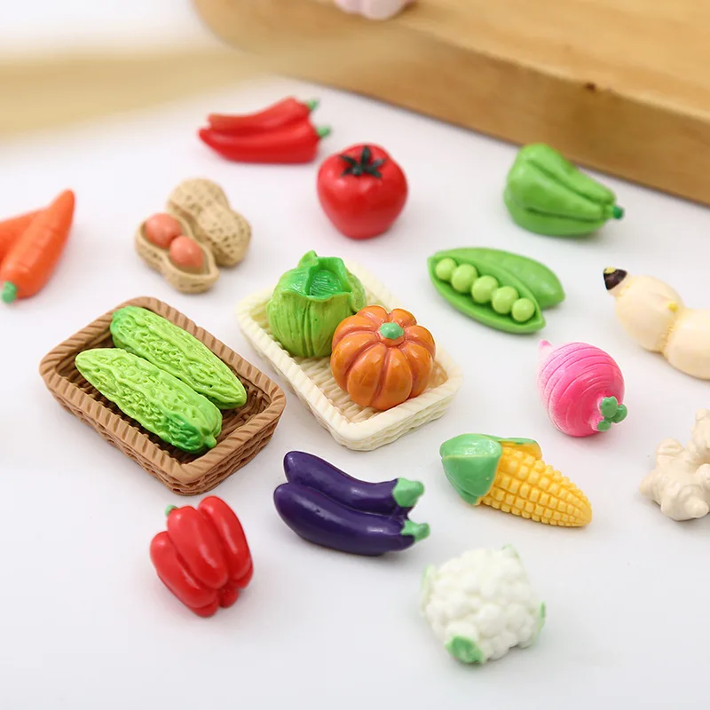 10Pcs/bag Miniature Simulation Vegetable Model Ornament Creative Children Play House DIY Scene Decorations Holiday Birthday Gift