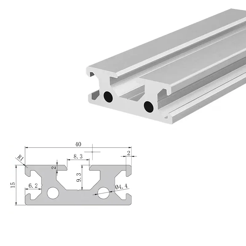 2PCS 1540 Aluminum Profile 3-Slot Extrusion Frame 100-550mm Anodized Linear Rail for CNC 3D Printer Workbenc Engraving Machine