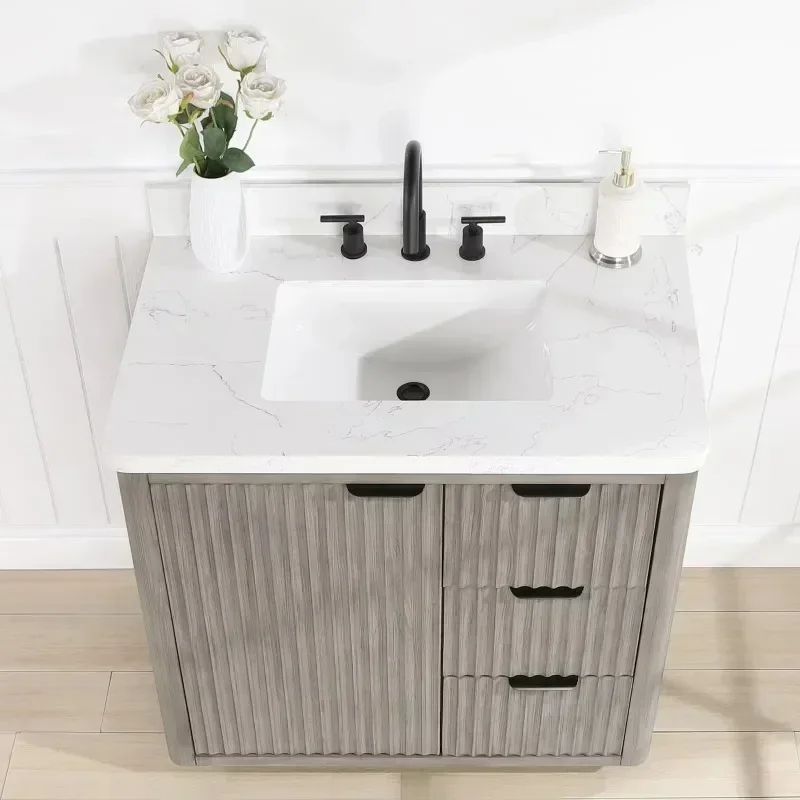 Factory Homedee Modern bathroom luxury vanity sink basin cabinet set