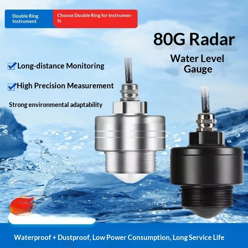 Radar Level Meter Water Level Sensor 80G RS485 Non-contact Transmitter Long Range Monitoring for Lake Reservoir Tank
