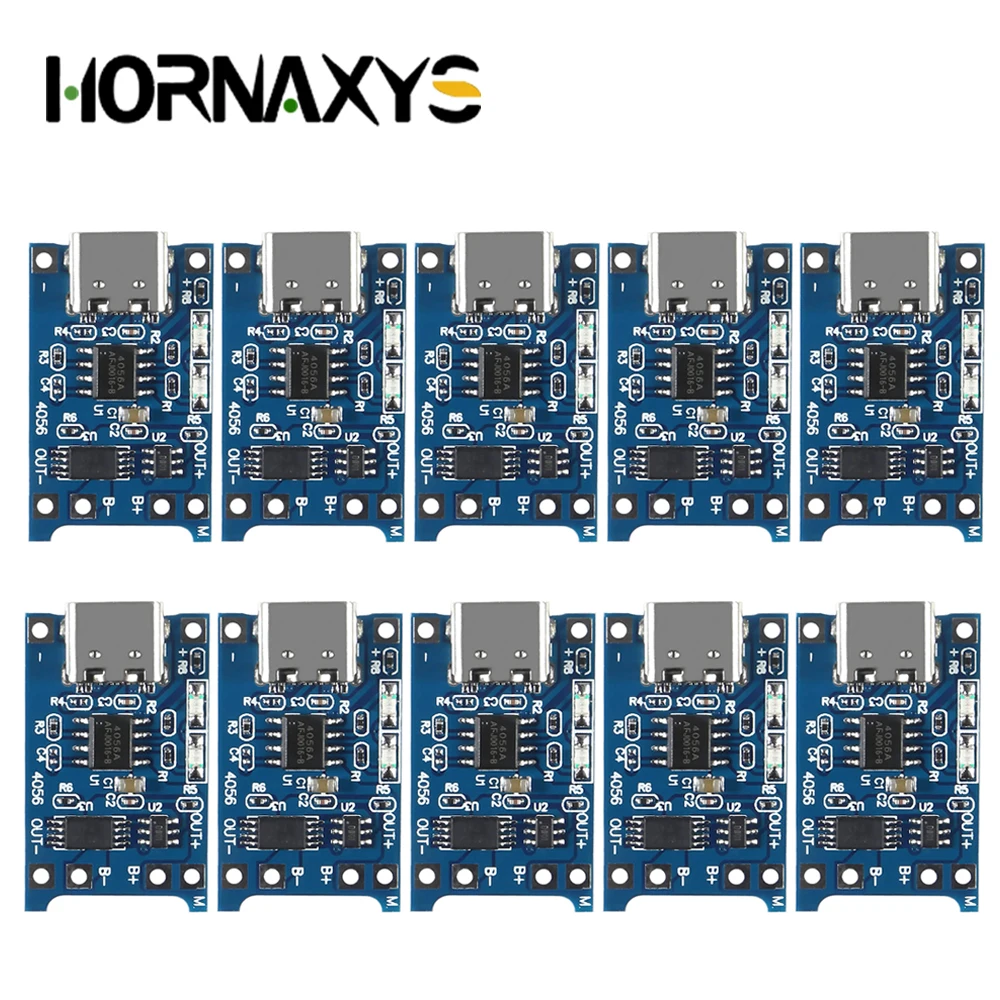 1-10Pcs 5V 1A TYPE-C Micro USB 18650 TC4056A Lithium Battery Charging Board Charger Module with Protection Dual Functions TP4056