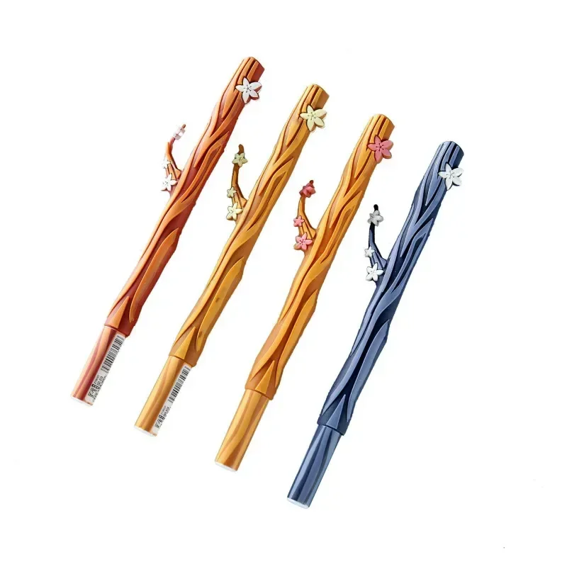 A 24PCS Silicone Water Gel Pens Lovely And Creative Cherry Tree Shape Signing Pen 0.5mm Kawaii School Supplies Stationery B