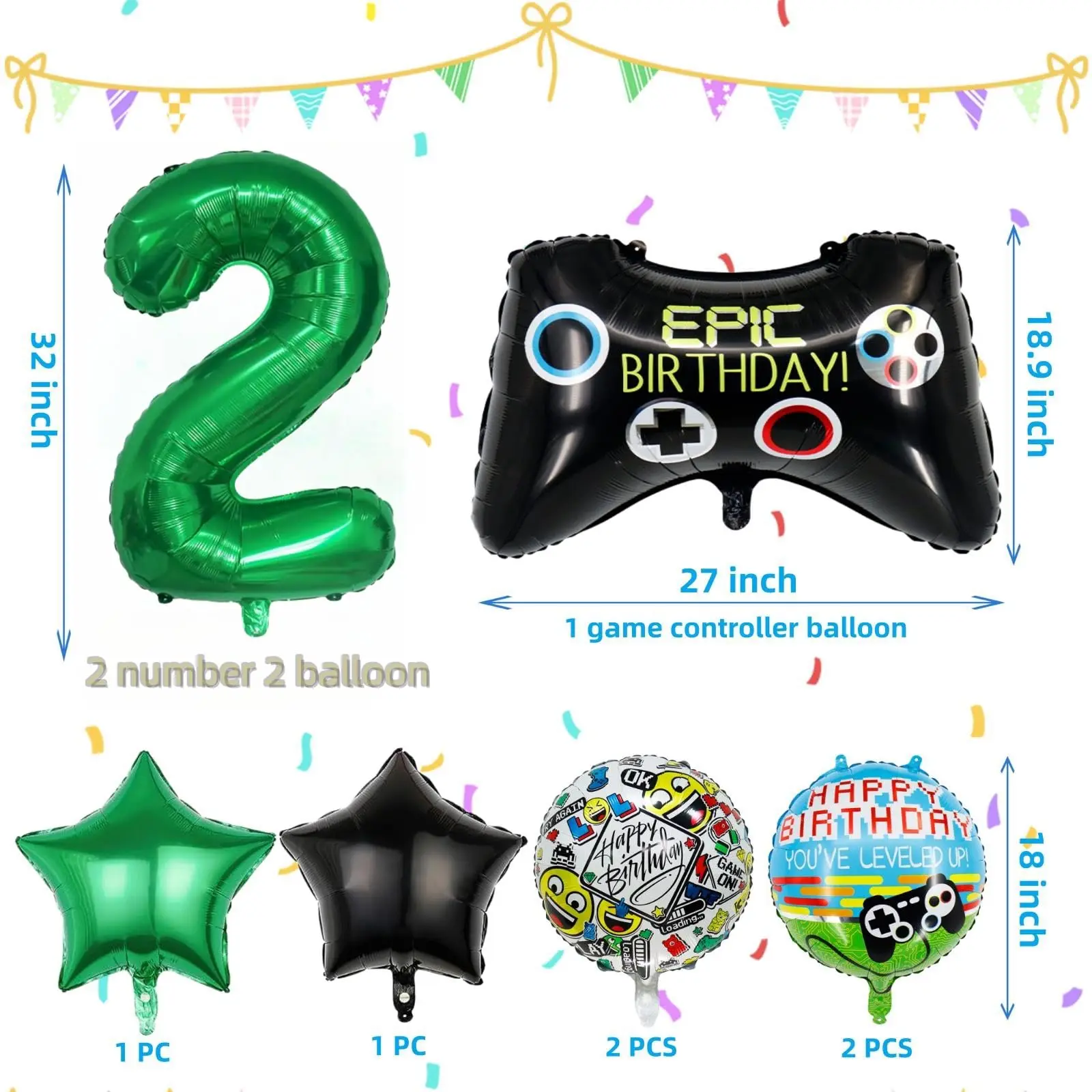 Game control handle black 1-9 aluminum mold digital balloons children\'s birthday toys party decorations game theme partysupplies