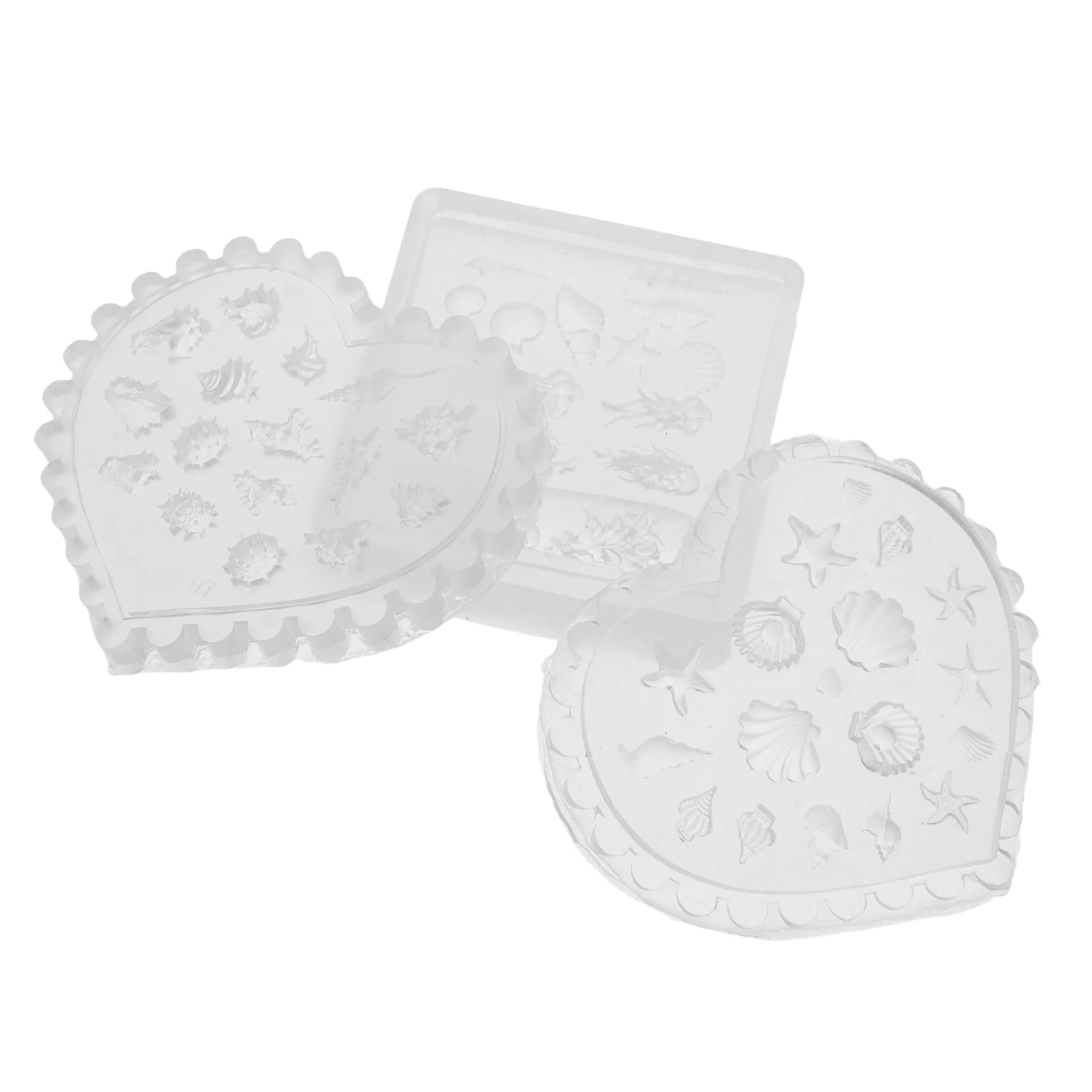 

3Pcs Reusable Silicone Nail Molds with Intricate Ocean Seashell and Conch Designs for Professional Nail Art Results