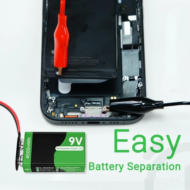 9V Battery Discharge Set Includes Alligators Clip And Power Supply Specifically For Phone 16 Battery Repair high quality