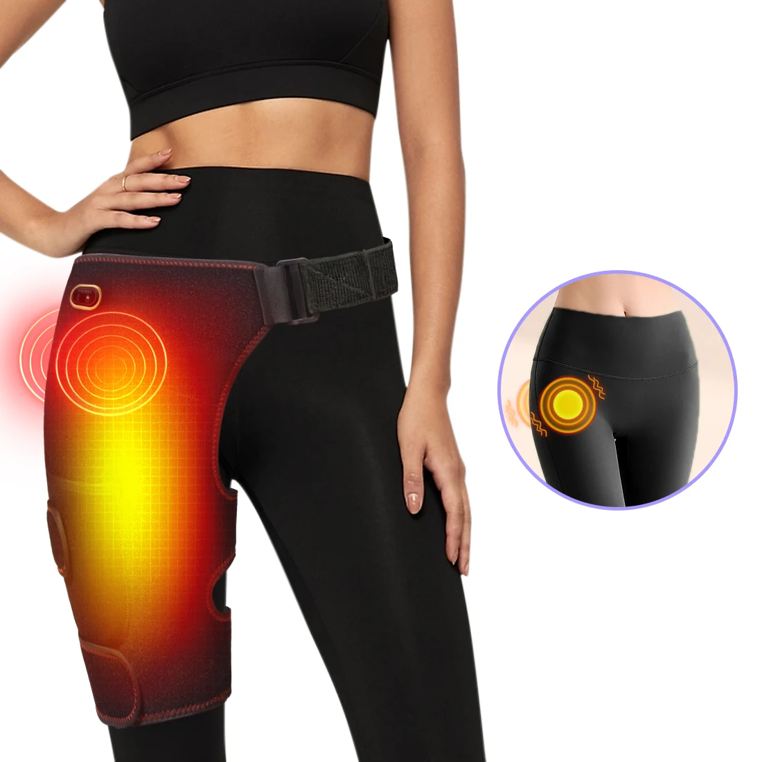 

Электрический бандаж для поддержки бедер с подогревом, 3 уровня нагрева, массажный бандаж для бедер, ишиаса, облегчение боли, покрытие ягодиц, реабилитация, подарок