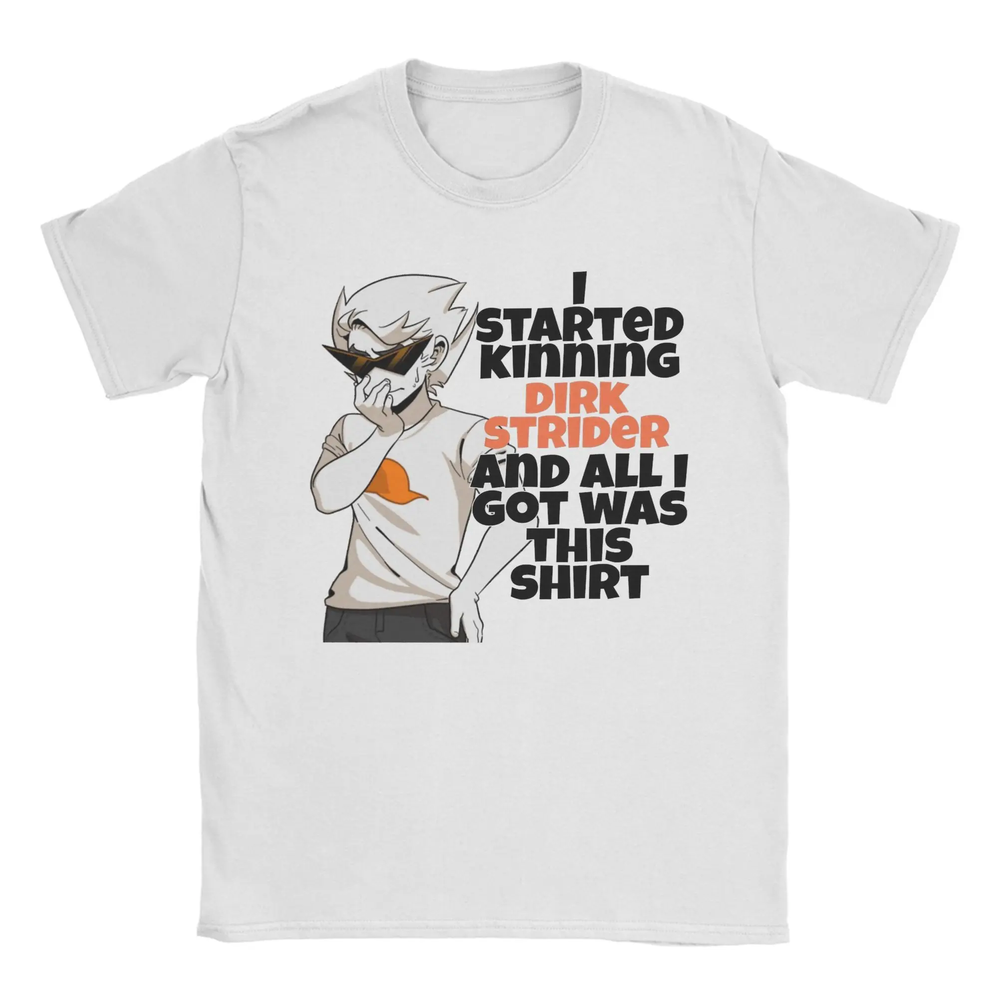 

Man T-Shirt Manga Homestucked Dirk Strider kin T Shirts Popular Summer Tees Streetwear Custom Logo 100 Cotton Clothes Gift Idea