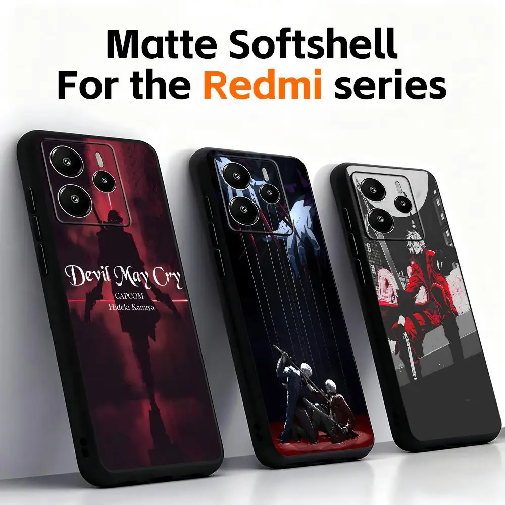 Devil May Cry Cool Game Phone Case For Xiaomi Redmi Note 17 15 14C 13C 12C 14 13 12 Pro Plus S Soft Black Phone Cover